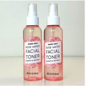 2 X Trader Joe's Rose Water Facial Toner Hydrate & Refresh Spray 4oz. Each NEW